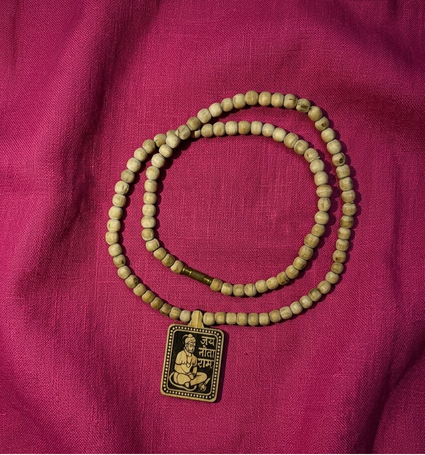 Hanuman Ji Tulsi Mala with traditional Tulsi beads for devotional wear and spiritual occasions