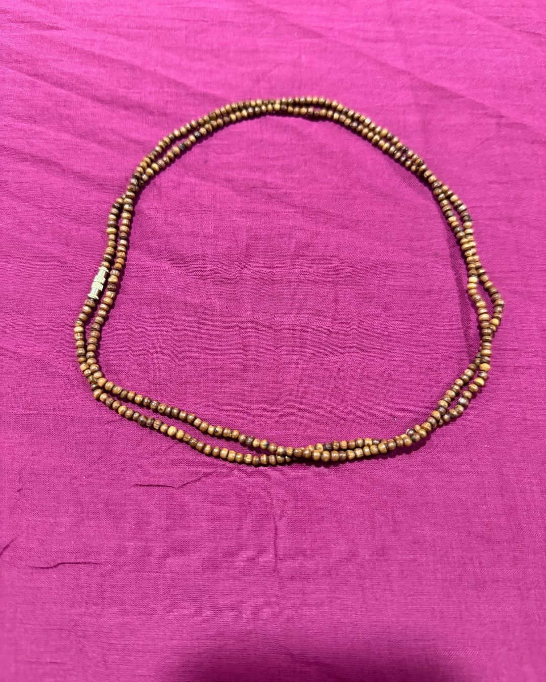 Original 2 Round Brown Tulsi Kanthi Mala with Round Beads for devotees who prefer traditional Tulsi neckwear
