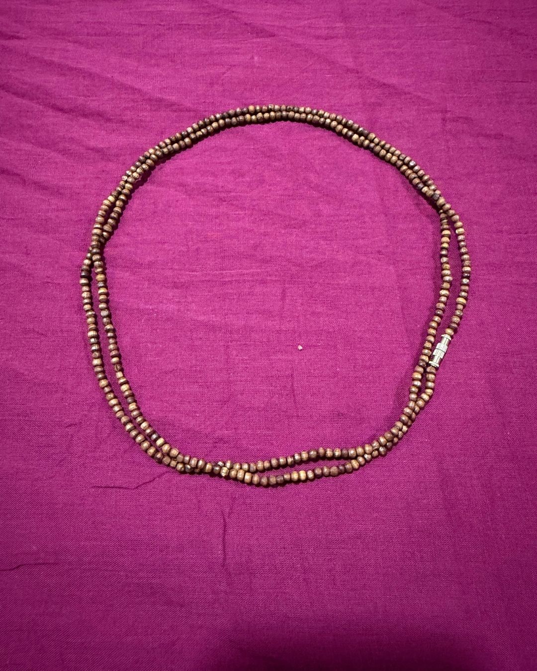 Original 2 Round Brown Tulsi Kanthi Mala with Round Beads featuring a classic traditional design
