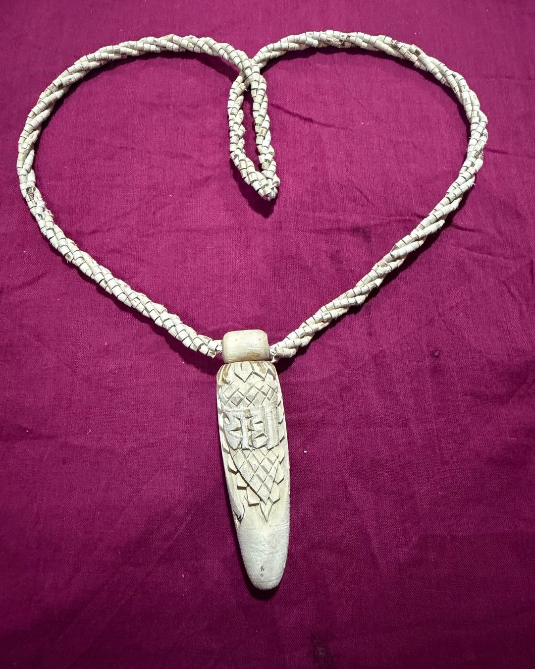 3 Layer Tulsi Mala with Radha Hand carved Pendant and natural Tulsi beads