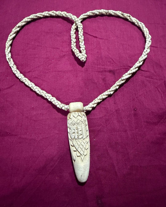 3 Layer Tulsi Mala with Radha Hand carved Pendant and natural Tulsi beads