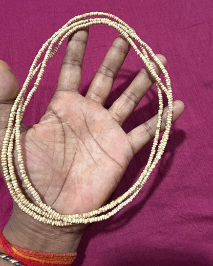 Original 3 Round Small Beads Tulsi Kanthi Mala showcasing its small round Tulsi wood beads
