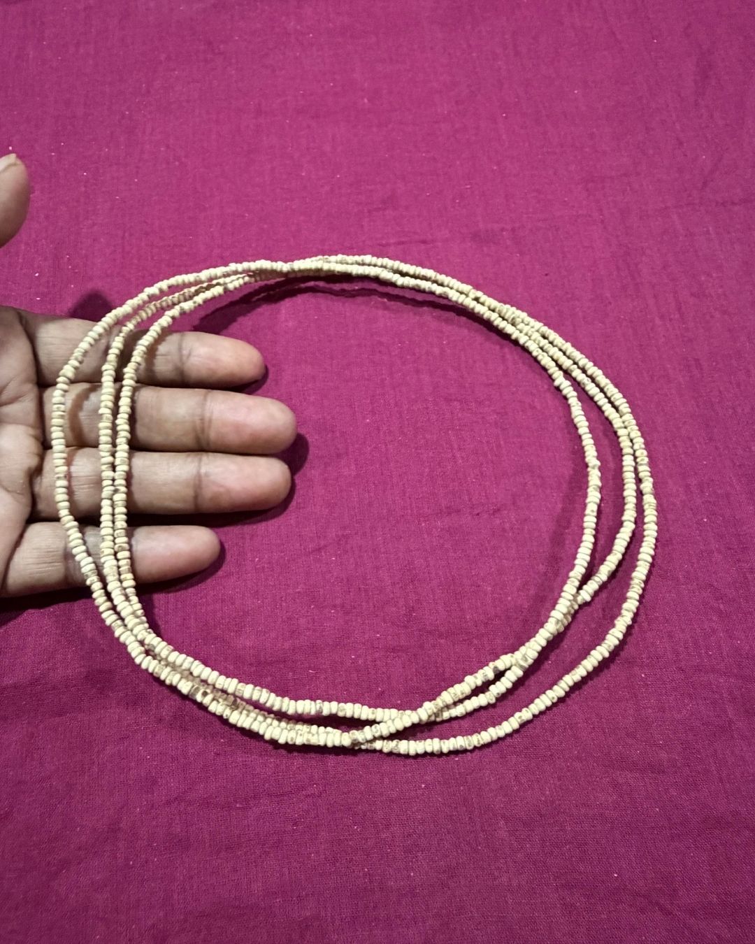Original 3 Round Small Beads Tulsi Kanthi Mala made with natural Tulsi wood beads
