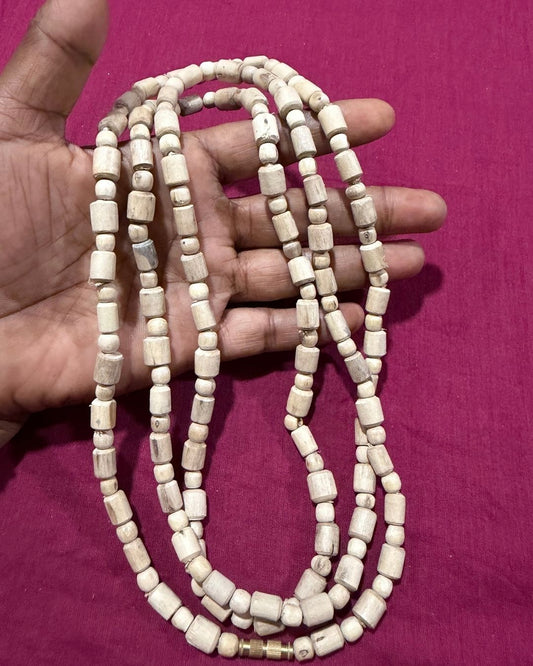 Original 3 Round Tulsi Kanthi Mala with Round and Cylindrical Beads featuring a traditional three round style