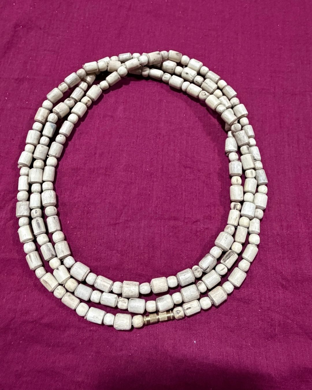 Original 3 Round Tulsi Kanthi Mala with Round and Cylindrical Beads for traditional devotional wear