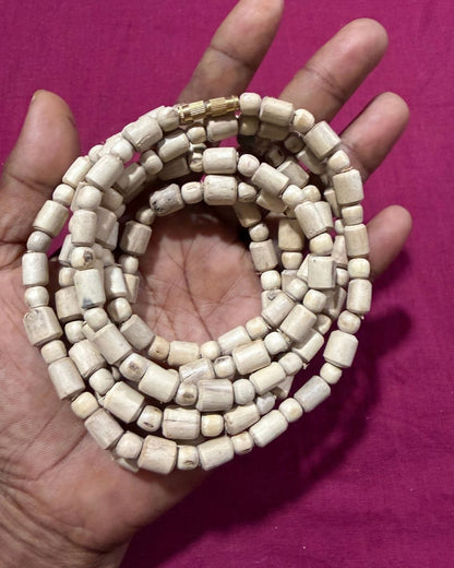 Original 3 Round Tulsi Kanthi Mala with Round and Cylindrical Beads in a traditional Tulsi wood design